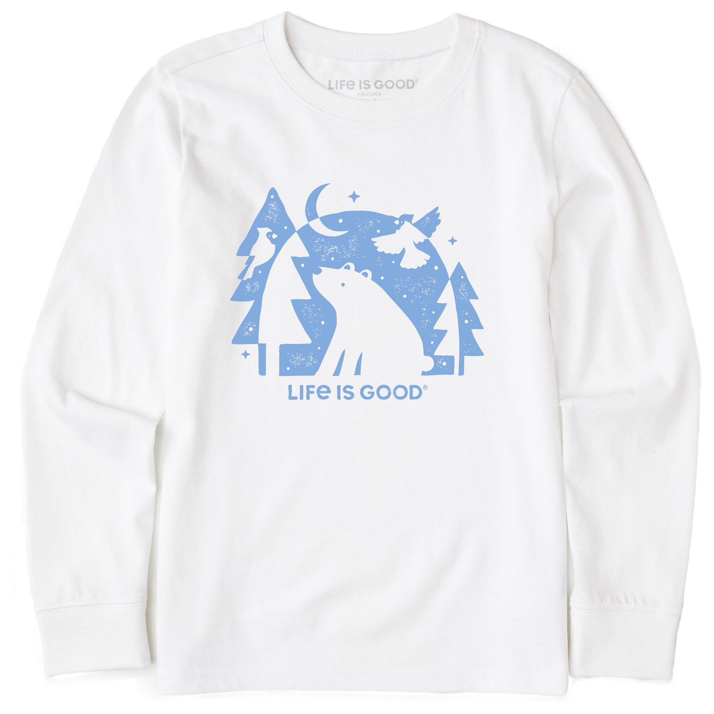 Kids Moonlit Bear Long Sleeve Crusher Tee