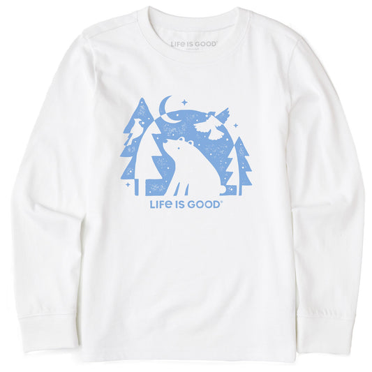 Kids Moonlit Bear Long Sleeve Crusher Tee