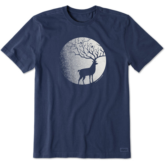 Men's Antlers in the Moonlight Short Sleeve Crusher Tee