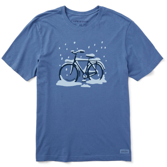 Men's Snow Covered Bike Short Sleeve Crusher Tee