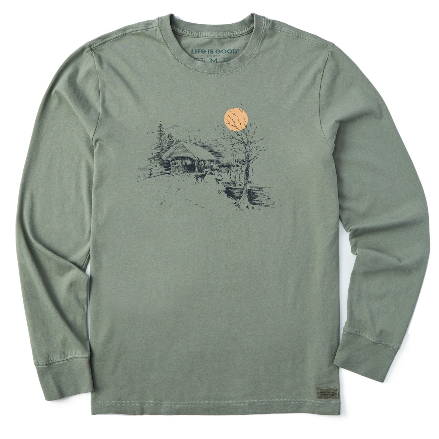 Men's Covered Bridge Long Sleeve Crusher Tee