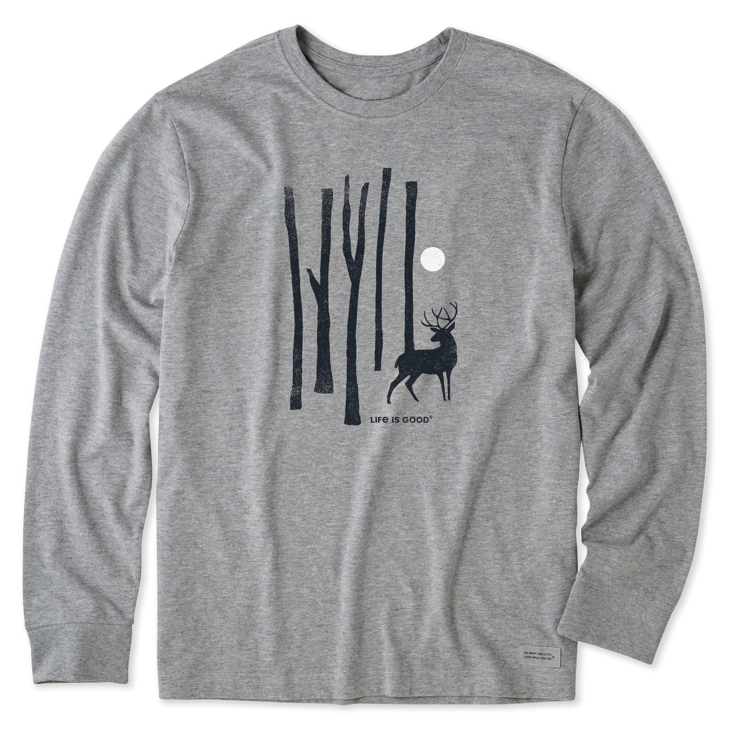 Men's Lone Snowy Deer Long Sleeve Crusher Tee