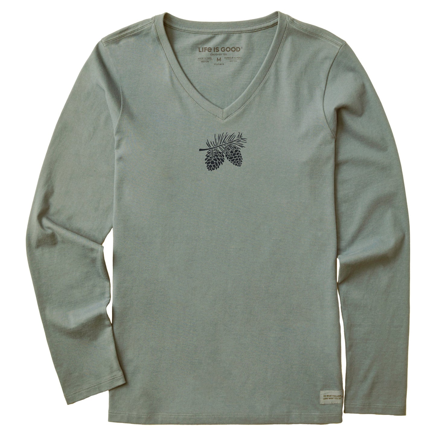 Women's Pine Cones Long Sleeve Crusher Vee