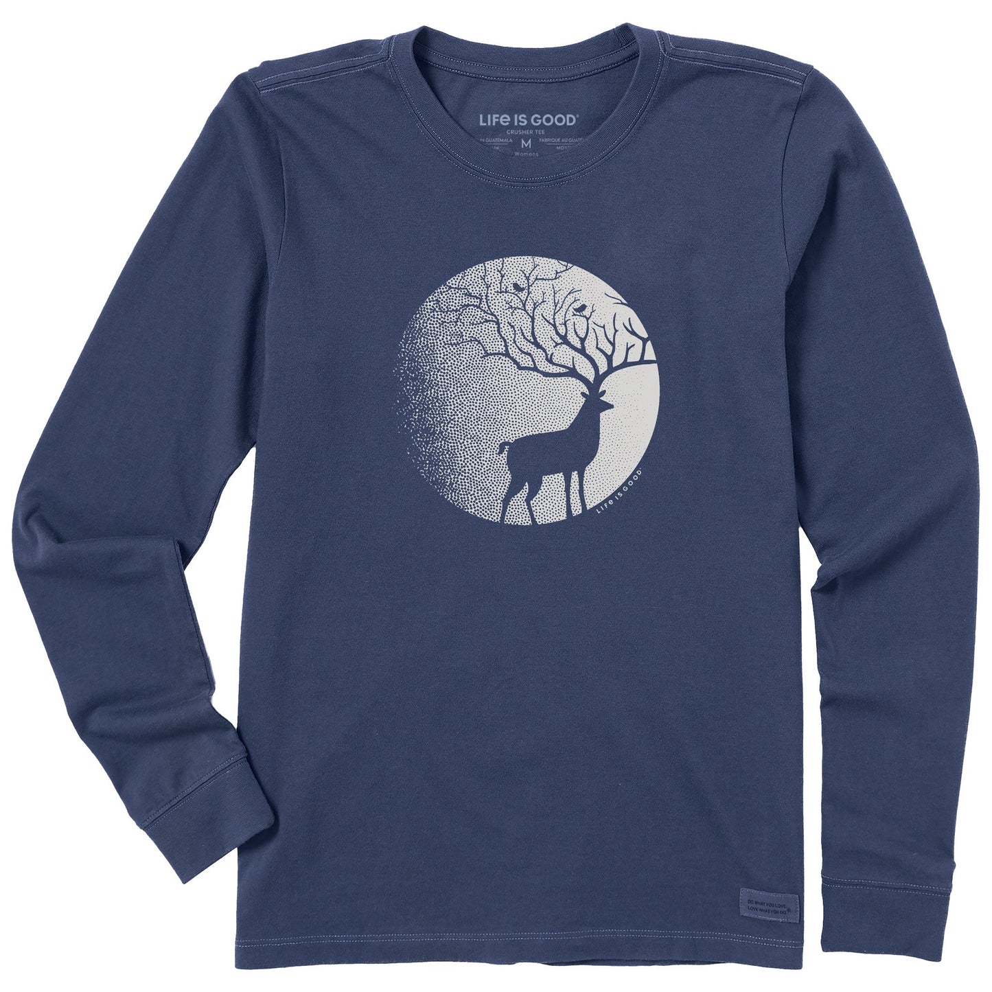 Women's Antlers in the Moonlight Long Sleeve Crusher Tee