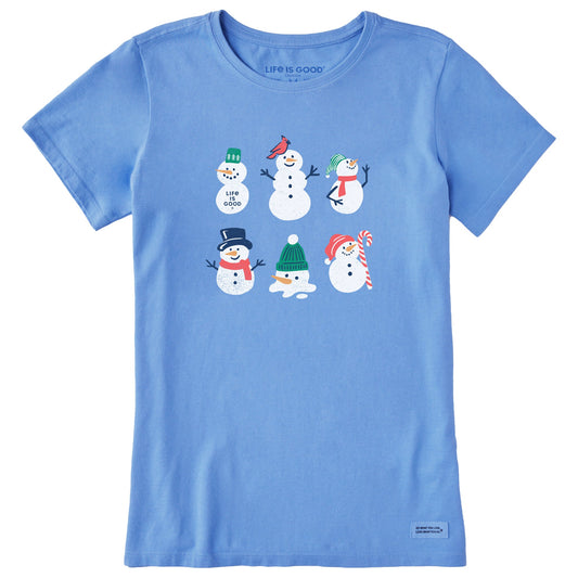 Women's Snowman Crew Short Sleeve Crusher Tee