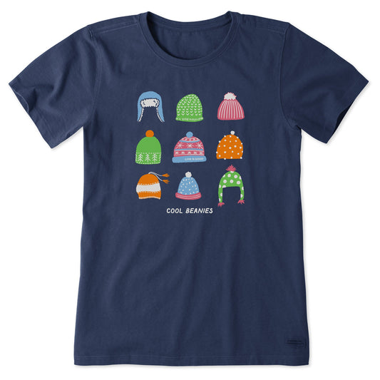 Women's Cool Beanies Short Sleeve Crusher Tee