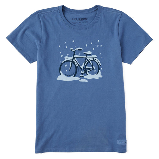 Women's Snow Covered Bike Short Sleeve Crusher Tee
