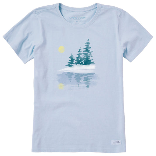 Women's Watercolor Winter Trees Short Sleeve Crusher Tee