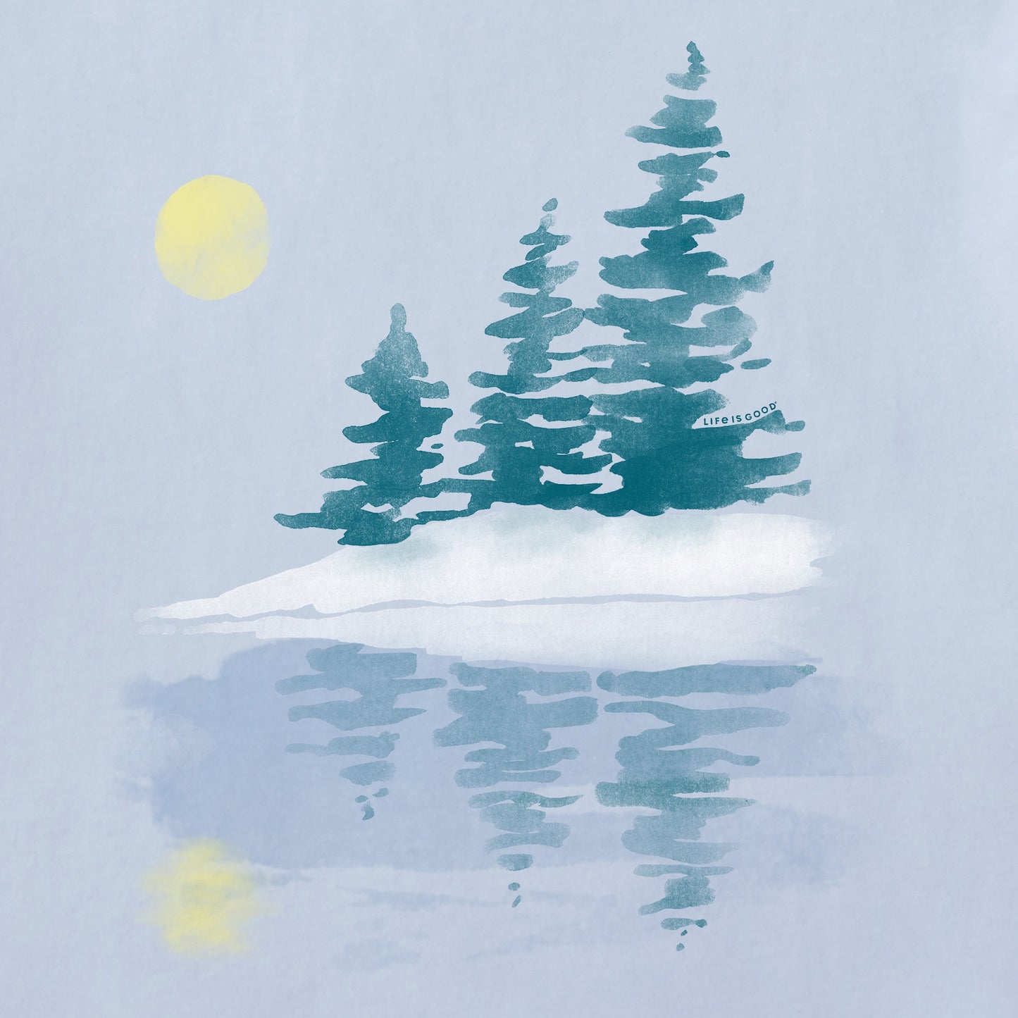 Women's Watercolor Winter Trees Short Sleeve Crusher Tee