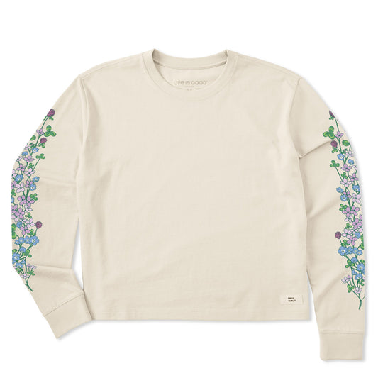 Women's Clovers & Wildflowers Long Sleeve Crusher Boxy Tee