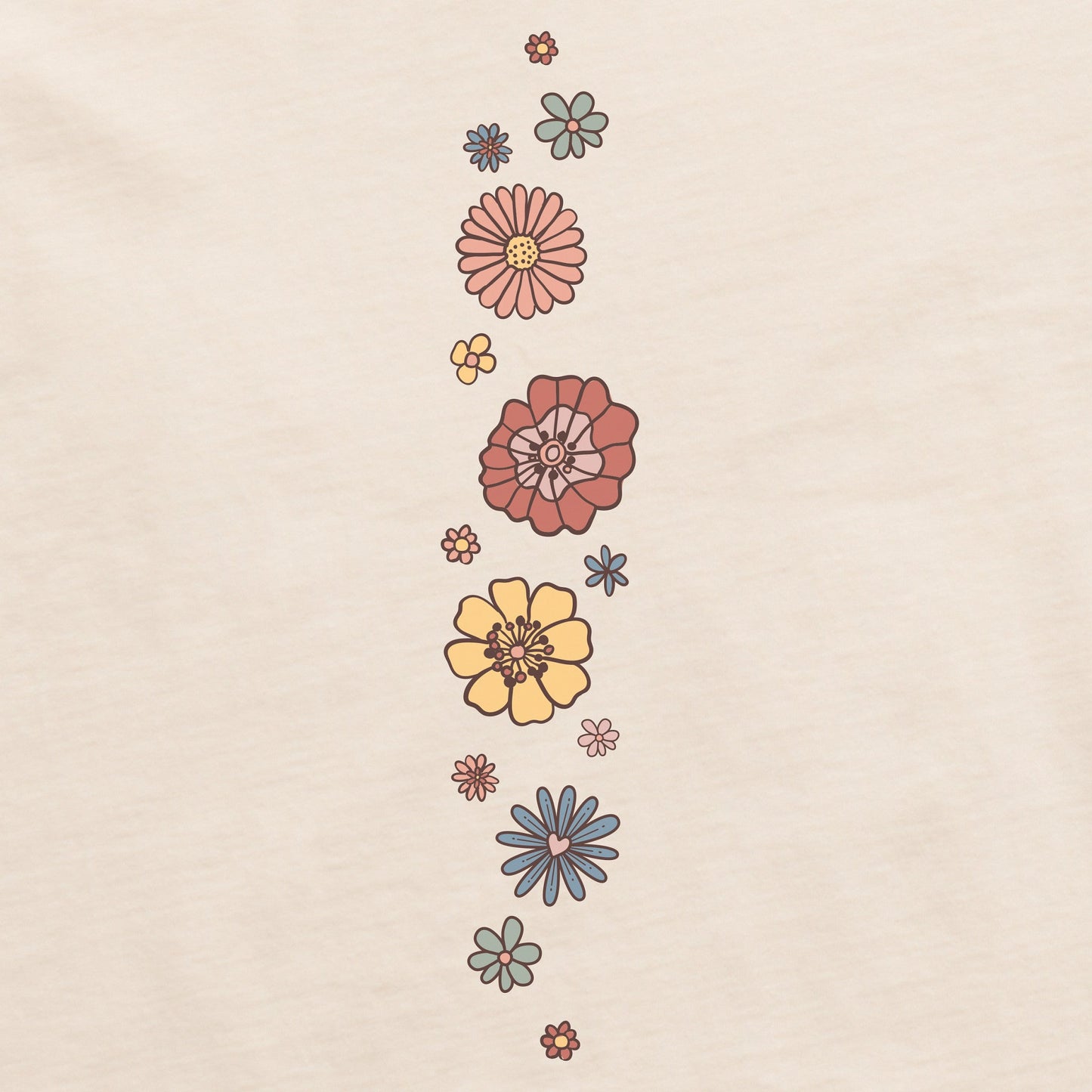Women's Retro Flowers Long Sleeve Crusher Boxy Tee