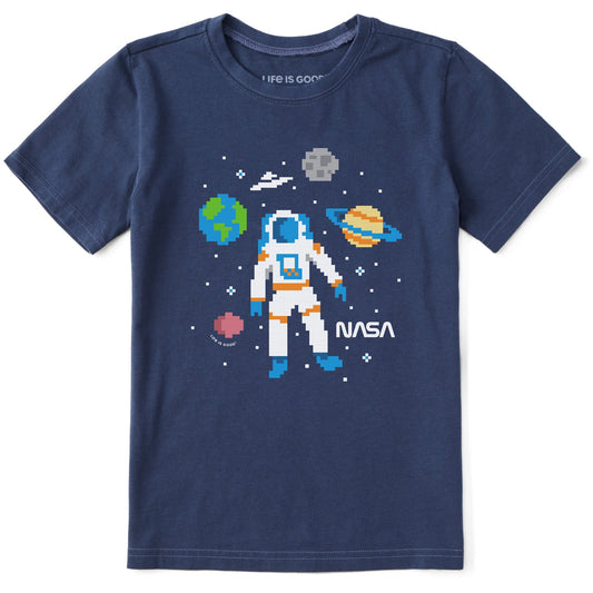 Kids NASA 8 Bit Astronaut Short Sleeve Crusher Tee