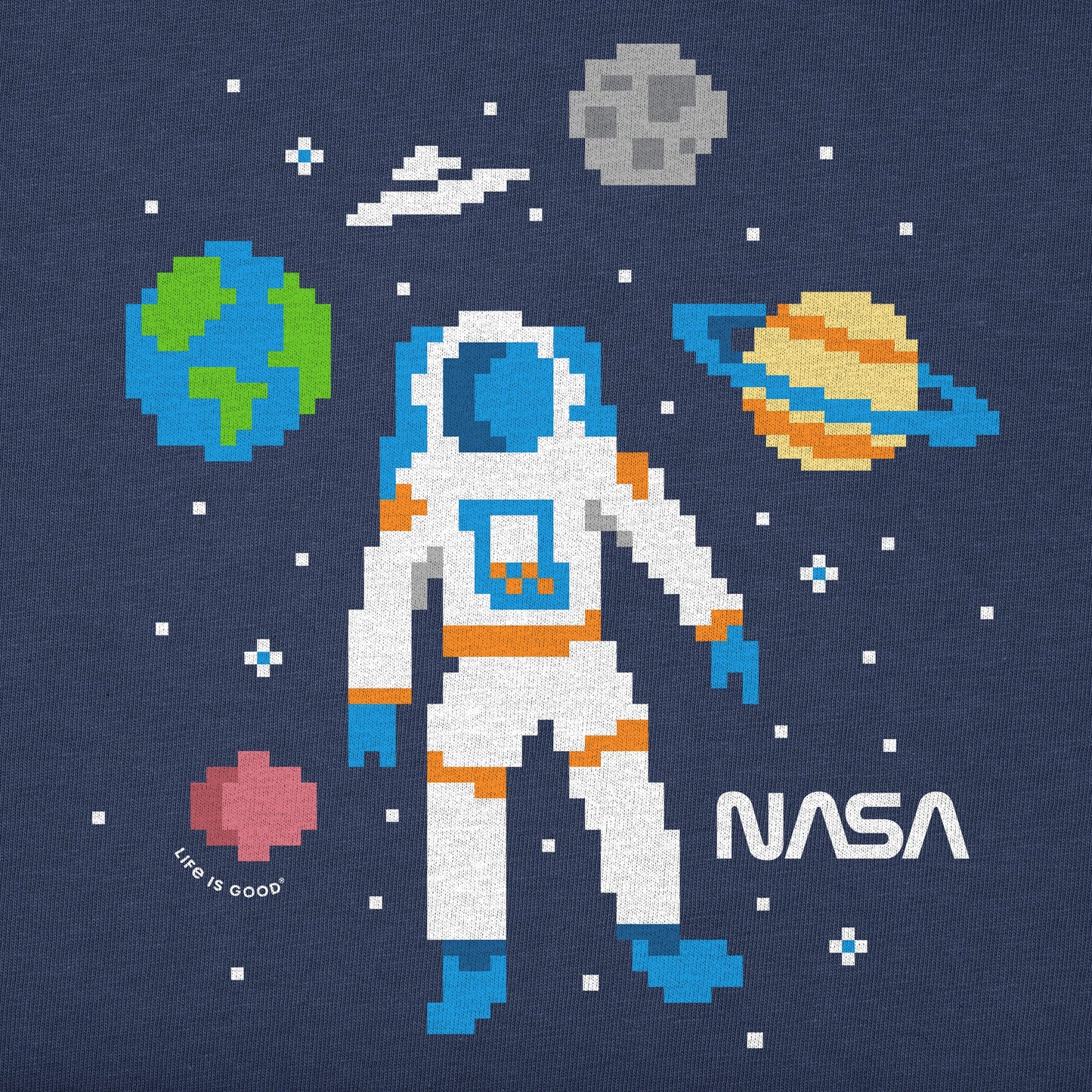 Kids NASA 8 Bit Astronaut Short Sleeve Crusher Tee