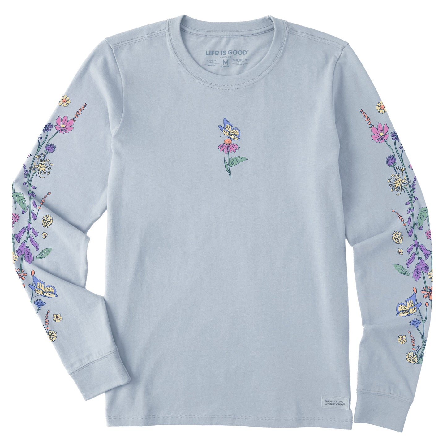 Women's Butterflies & Wildflowers Long Sleeve Crusher Tee