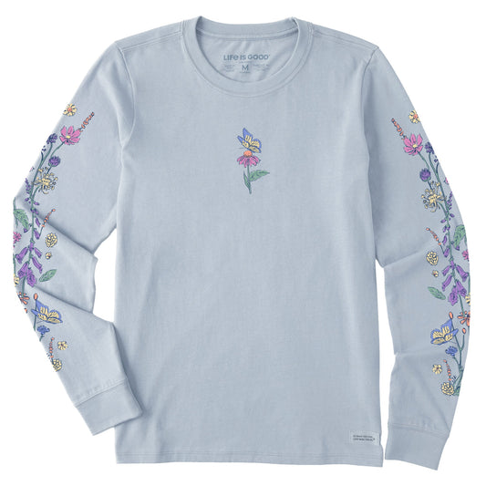 Women's Butterflies & Wildflowers Long Sleeve Crusher Tee