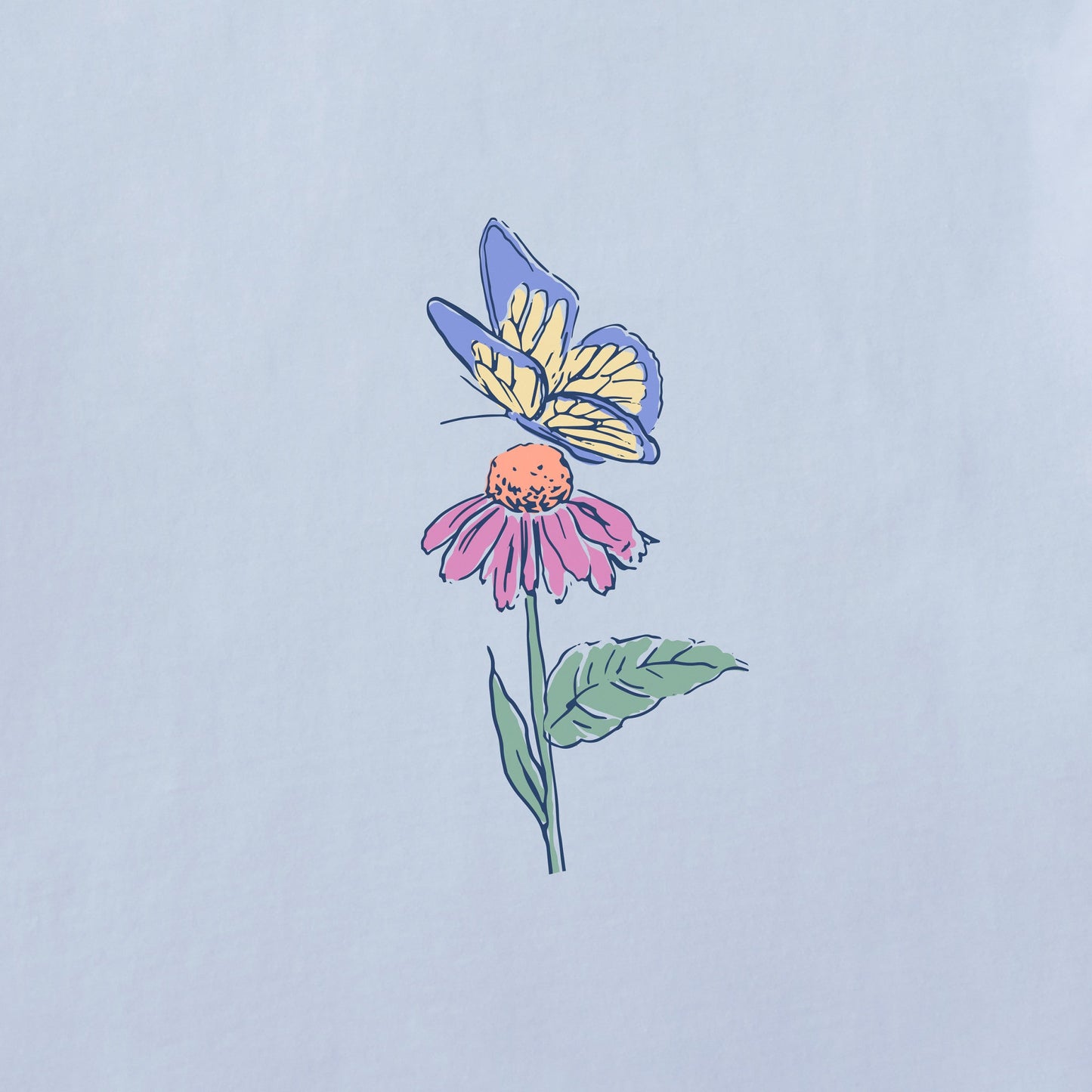 Women's Butterflies & Wildflowers Long Sleeve Crusher Tee