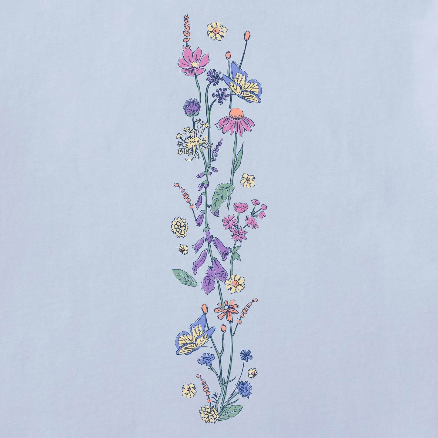 Women's Butterflies & Wildflowers Long Sleeve Crusher Tee