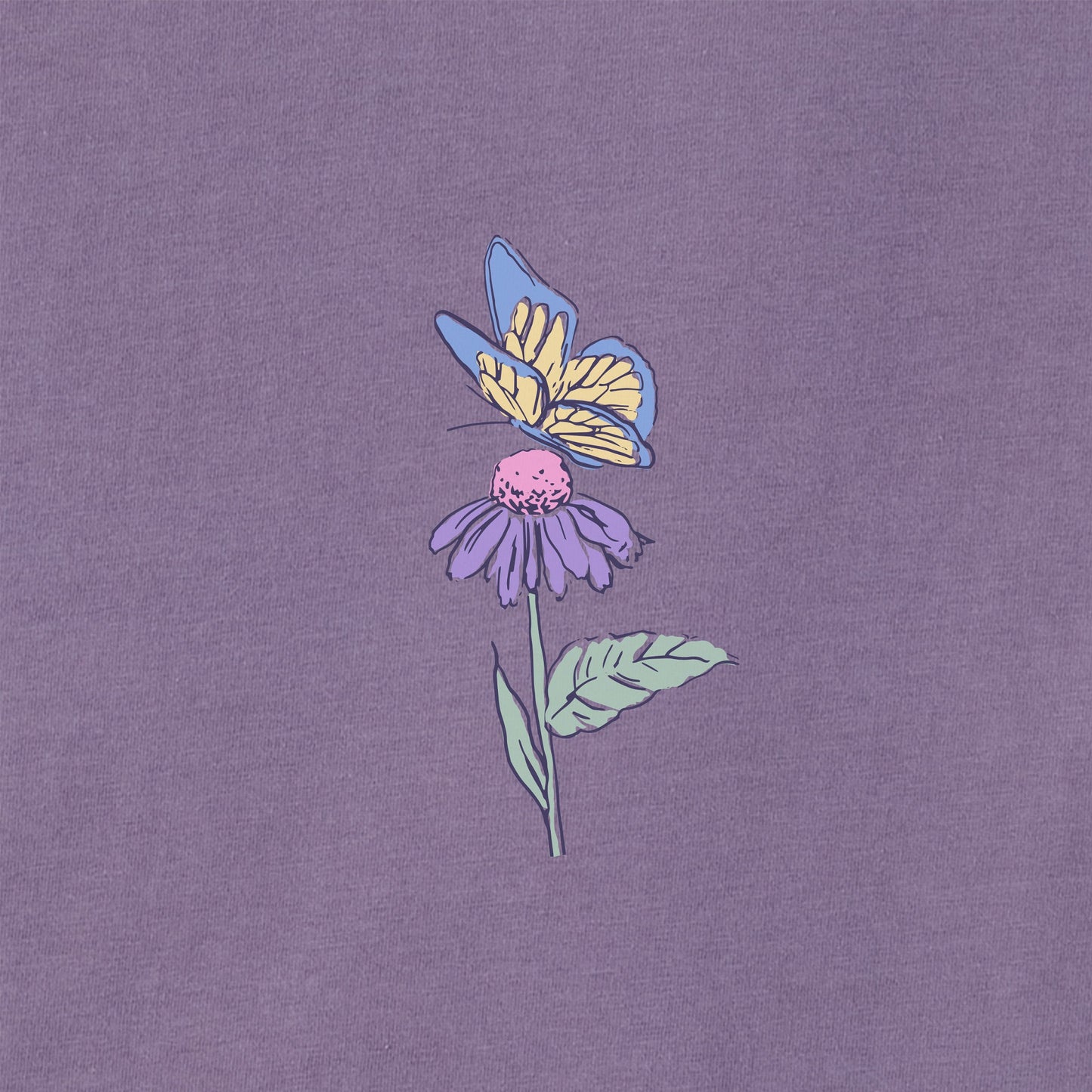 Women's Butterflies & Wildflowers Long Sleeve Crusher Boxy Tee