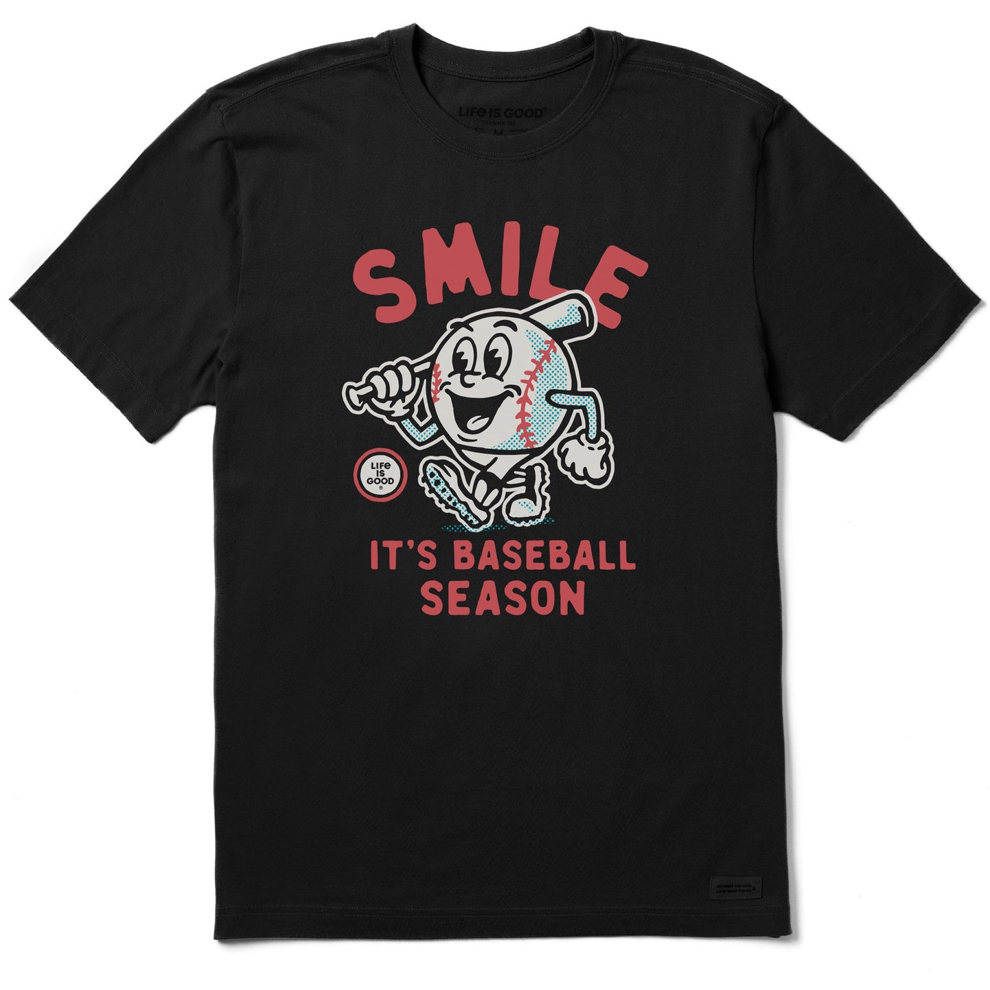 Men's Smile It's Baseball Season Mascot Short Sleeve Crusher Tee