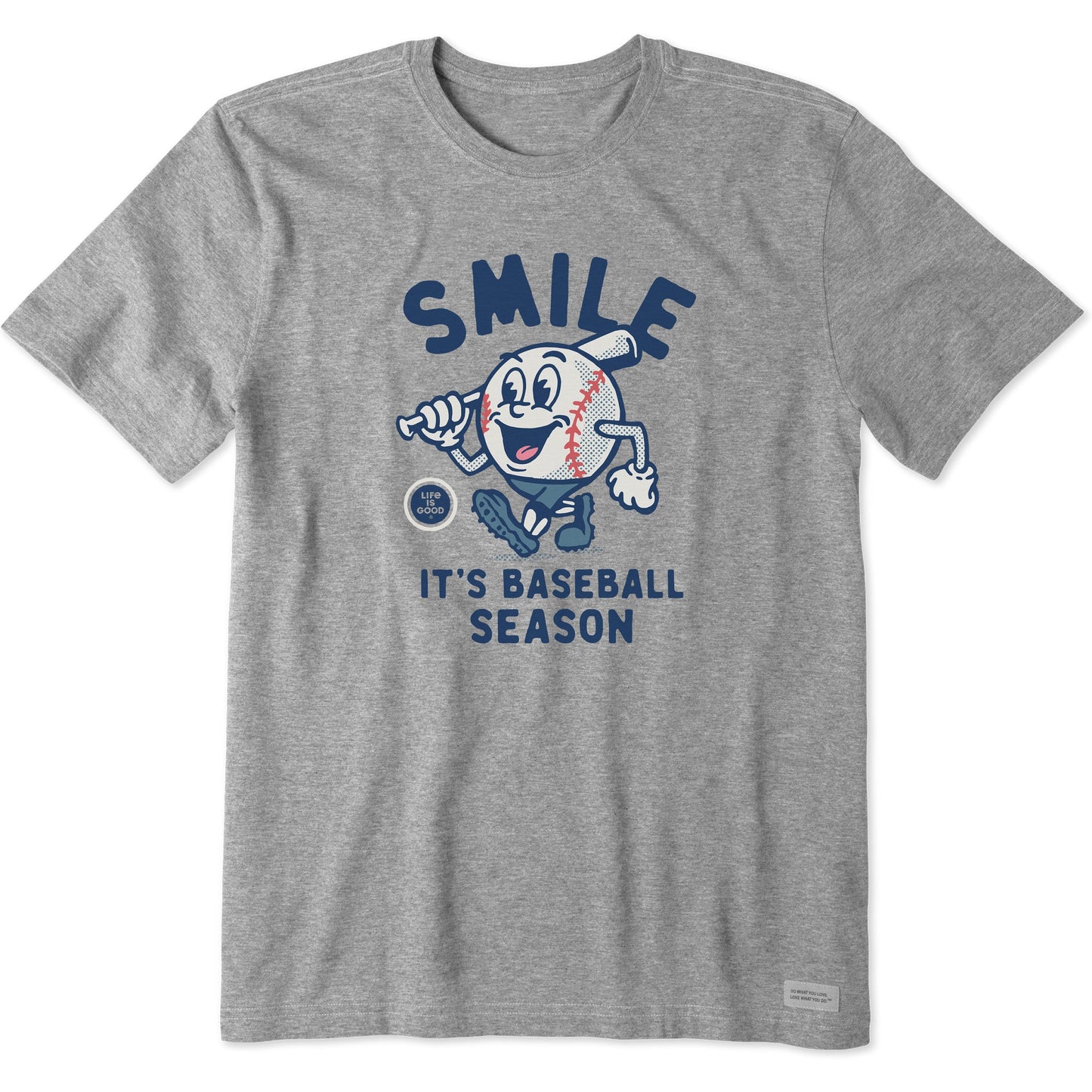Men's Smile It's Baseball Season Mascot Short Sleeve Crusher Tee