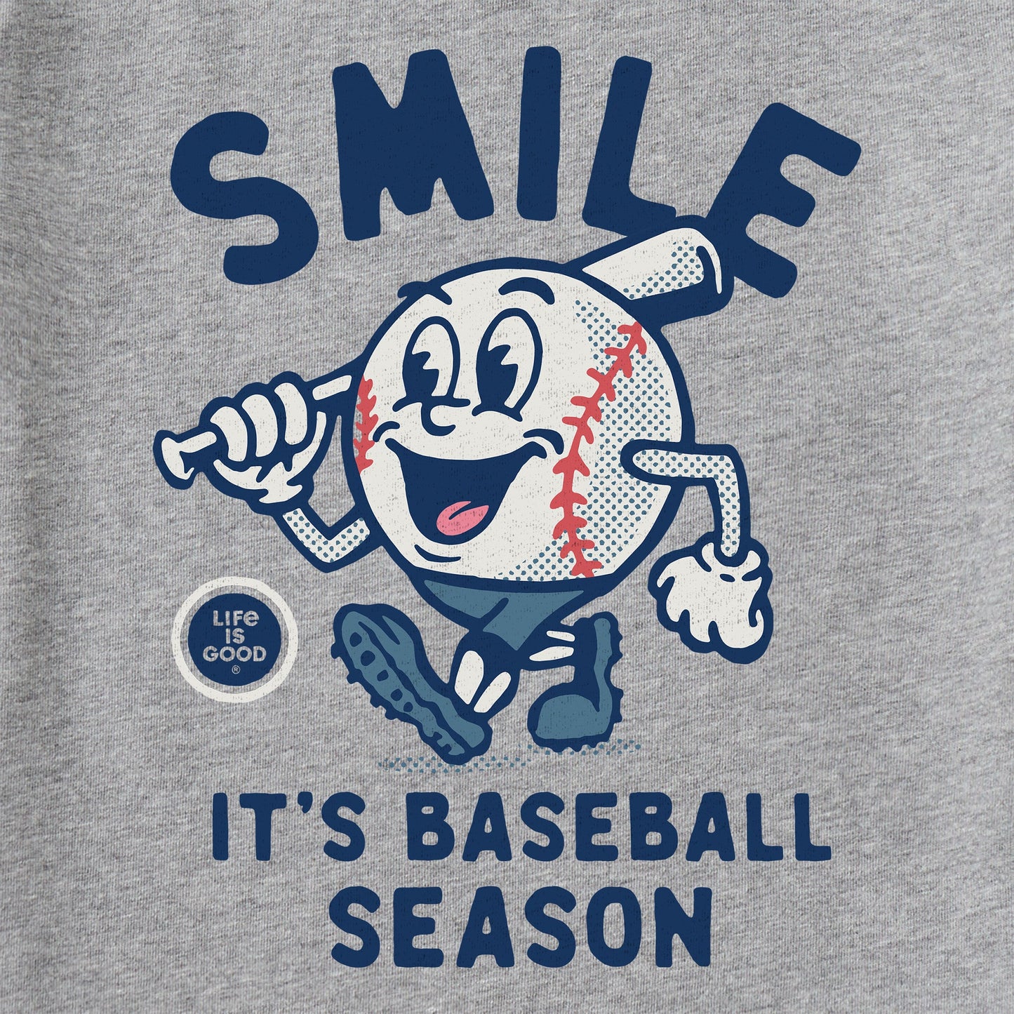 Men's Smile It's Baseball Season Mascot Short Sleeve Crusher Tee