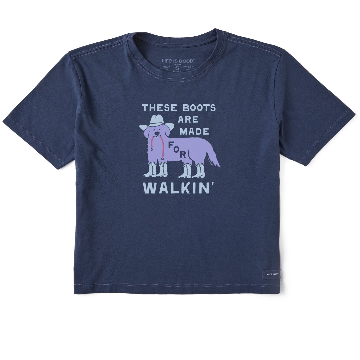 Women's These Boots are Made for Walkin Dog Short Sleeve Crusher Boxy Tee