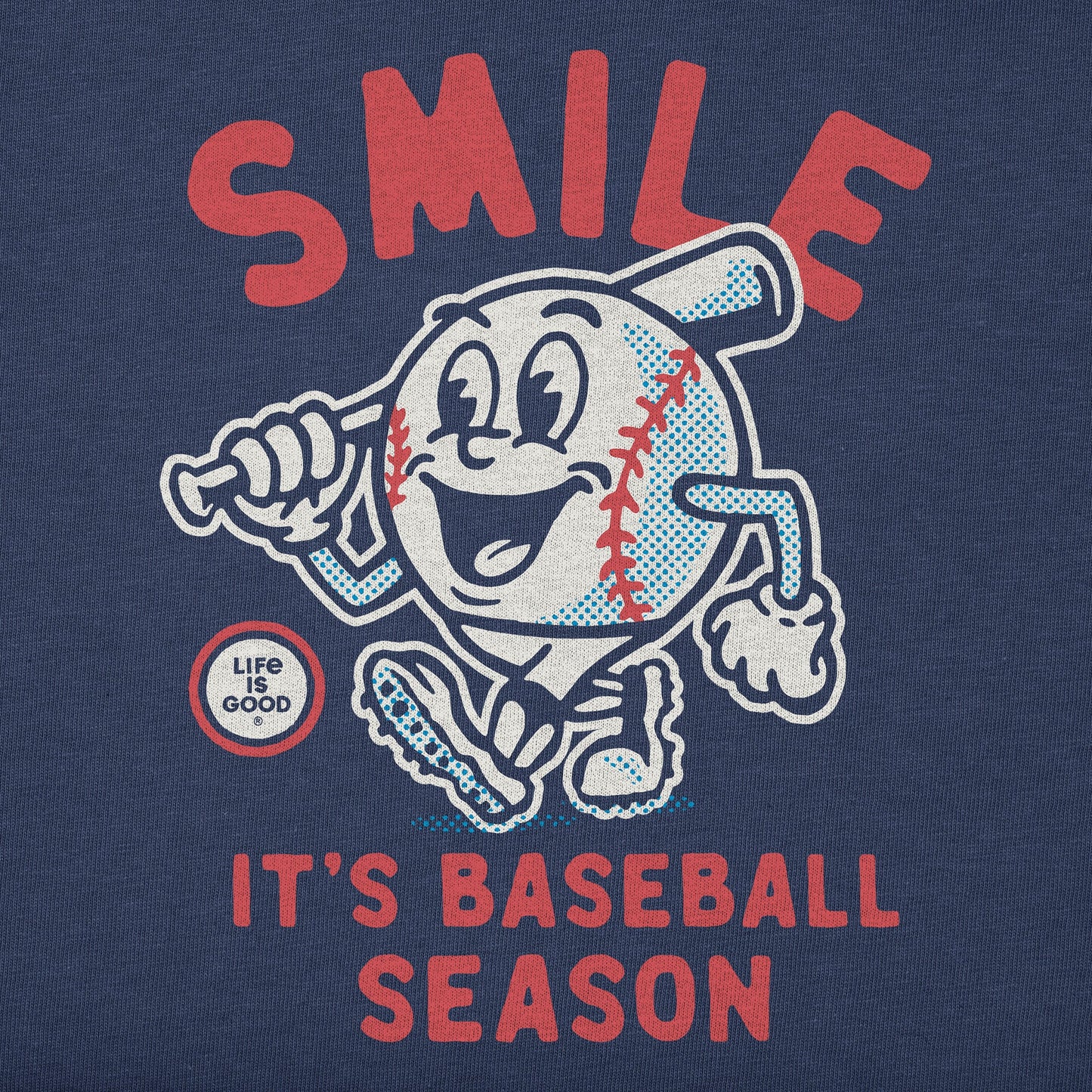 Women's Smile It's Baseball Season Mascot Short Sleeve Crusher Boxy Tee