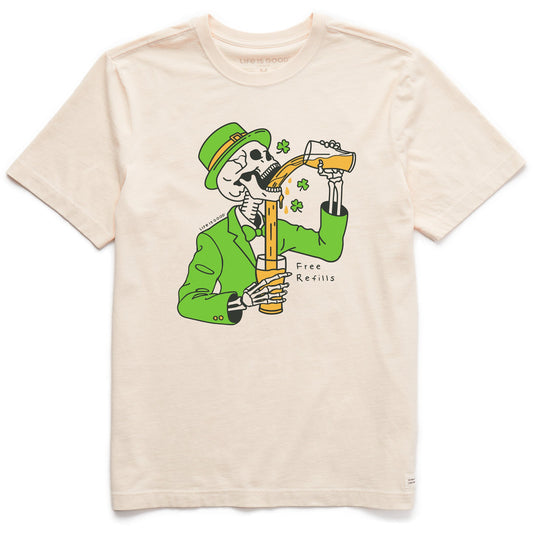 Men's Free Refills St. Patrick's Day Short Sleeve Crusher Tee