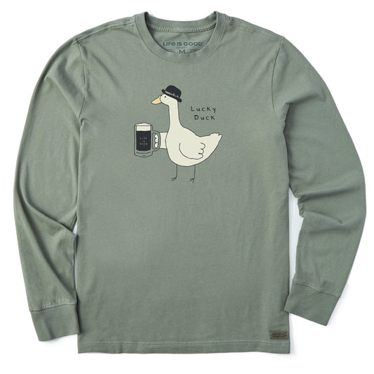 Men's Lucky Duck St. Pat's Long Sleeve Crusher Tee