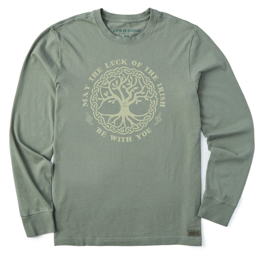 Men's May the Luck of the Irish Be With You Long Sleeve Crusher Tee