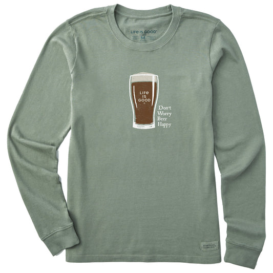 Women's Don't Worry Beer Happy Long Sleeve Crusher Tee