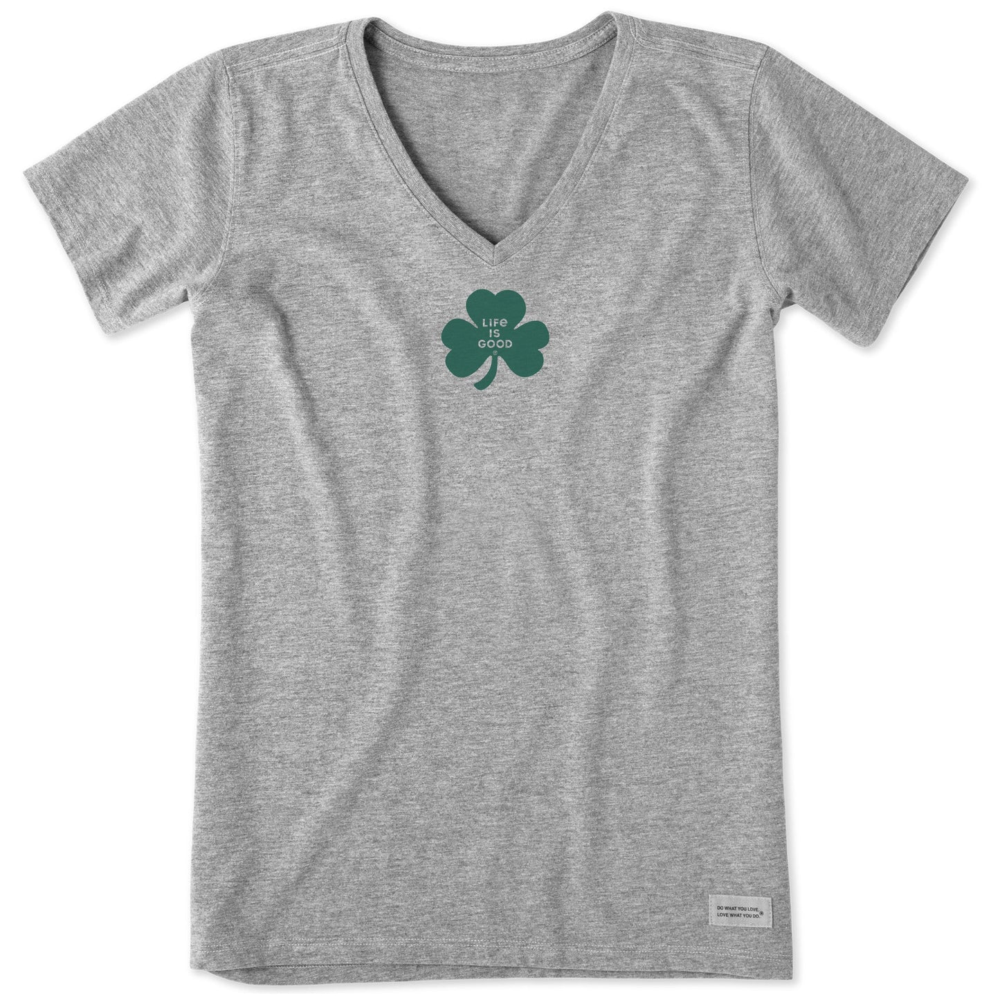Women's Simple Shamrock Short Sleeve Crusher Vee