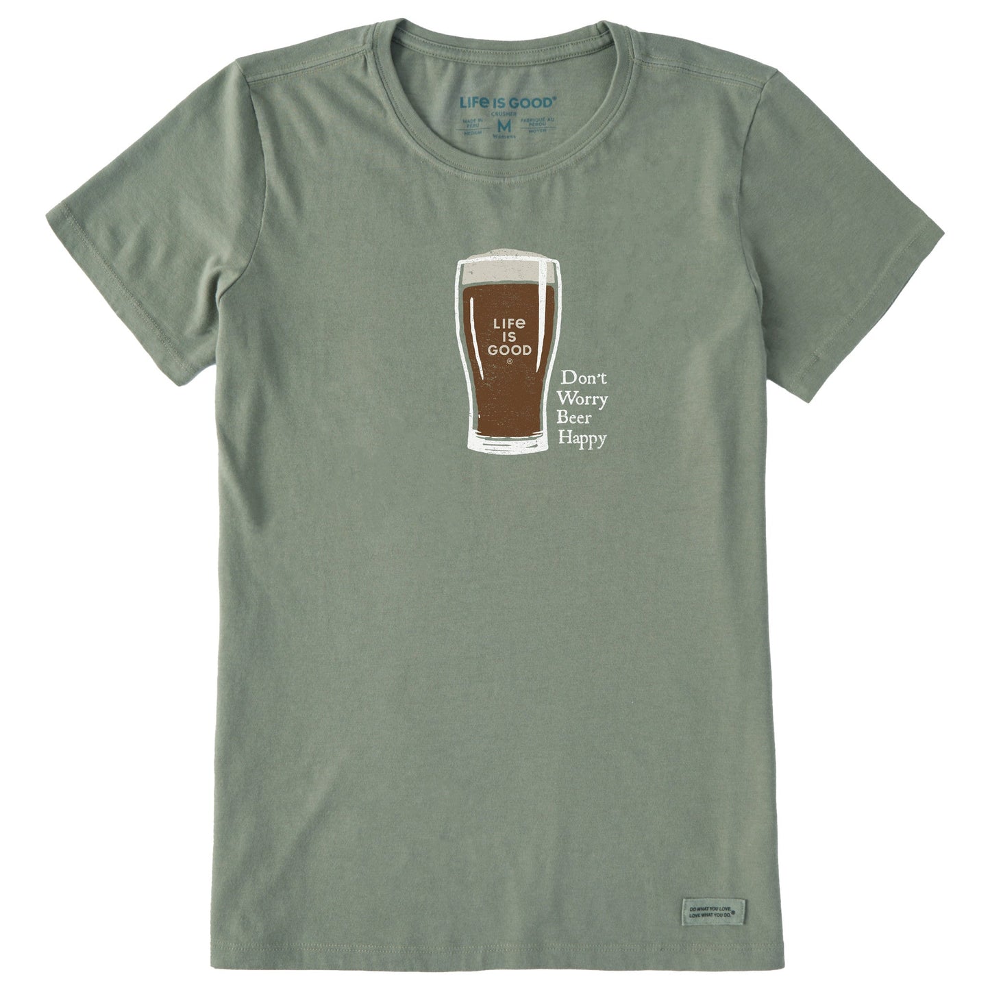 Women's Don't Worry Beer Happy Short Sleeve Crusher Tee