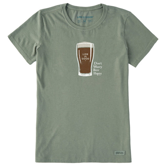 Women's Don't Worry Beer Happy Short Sleeve Crusher Tee