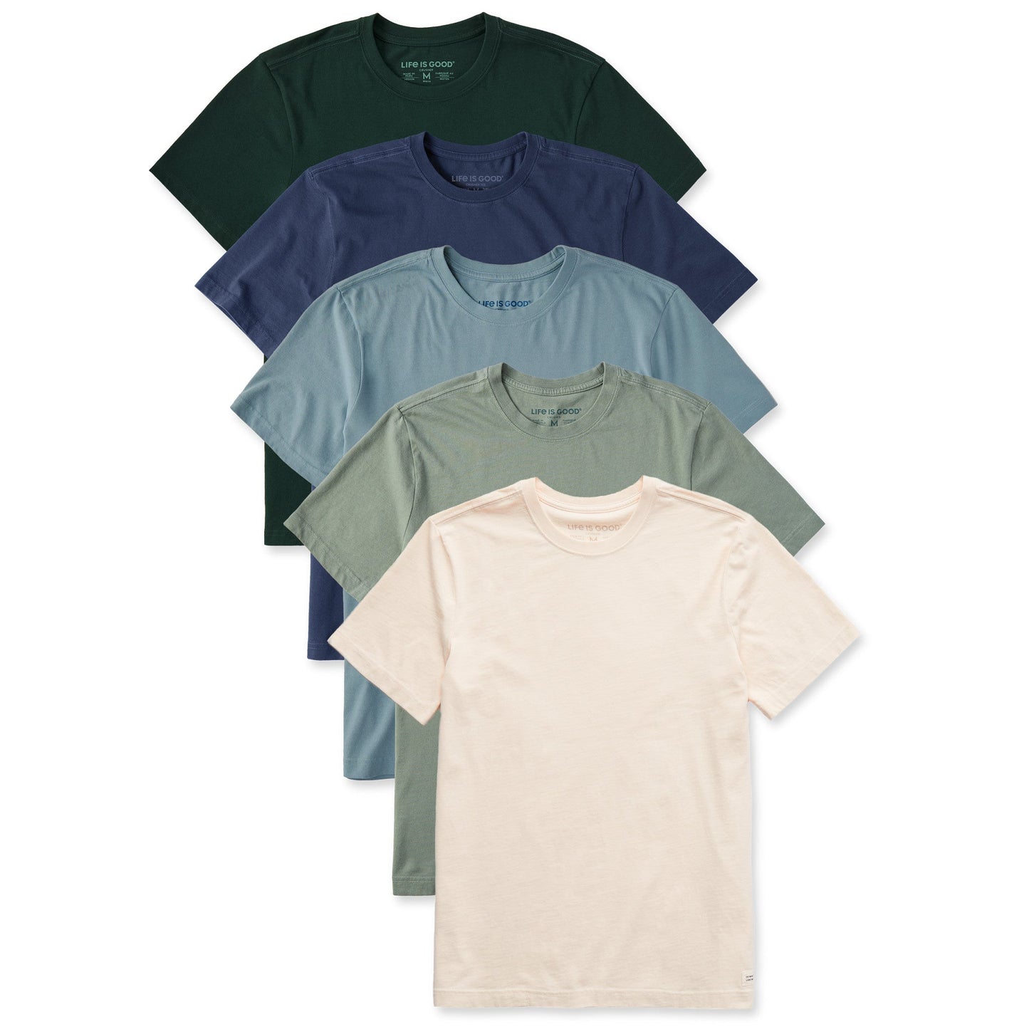 Men's Solid 5-Pack Crusher Tee  Multi 5