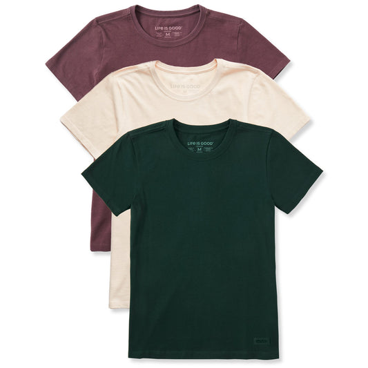 Women's Solid 3-Pack Crusher Crew  Multi 5