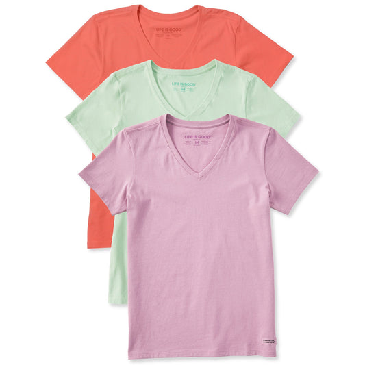 Women's Solid 3-Pack Crusher- Vee  Multi 5