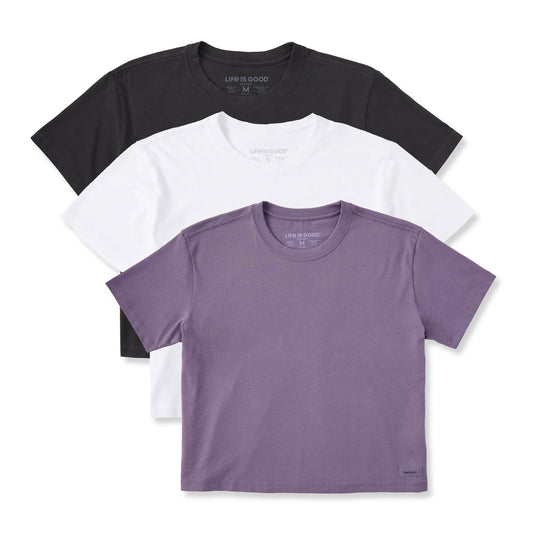 Women's Solid 3-Pack Boxy Crusher Tee  Multi 5