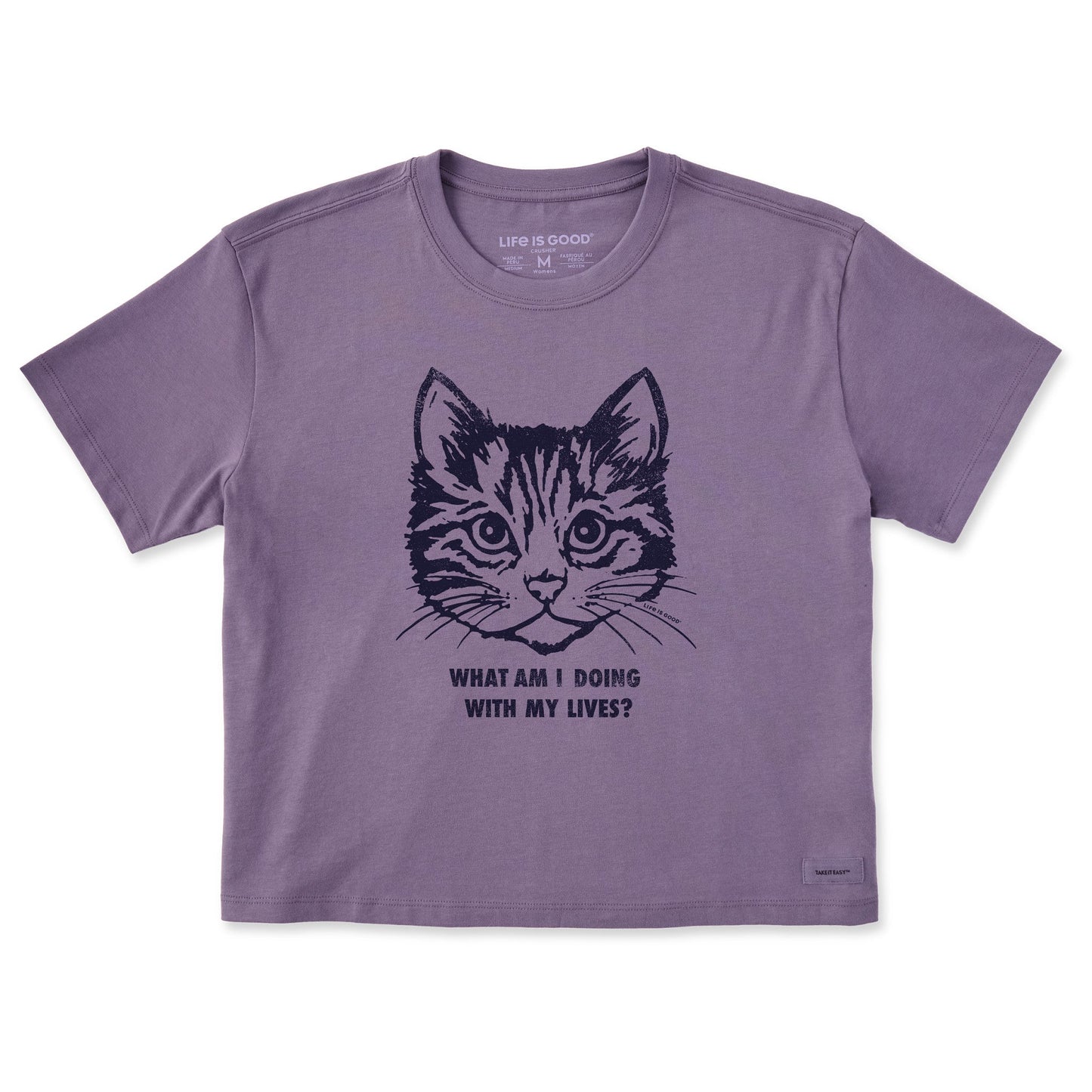 Women's Cat Lives Short Sleeve Crusher Boxy Tee