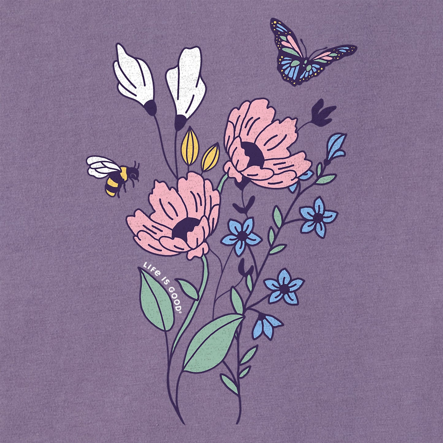 Women's Wildflowers Bouquet Short Sleeve Crusher Boxy Tee