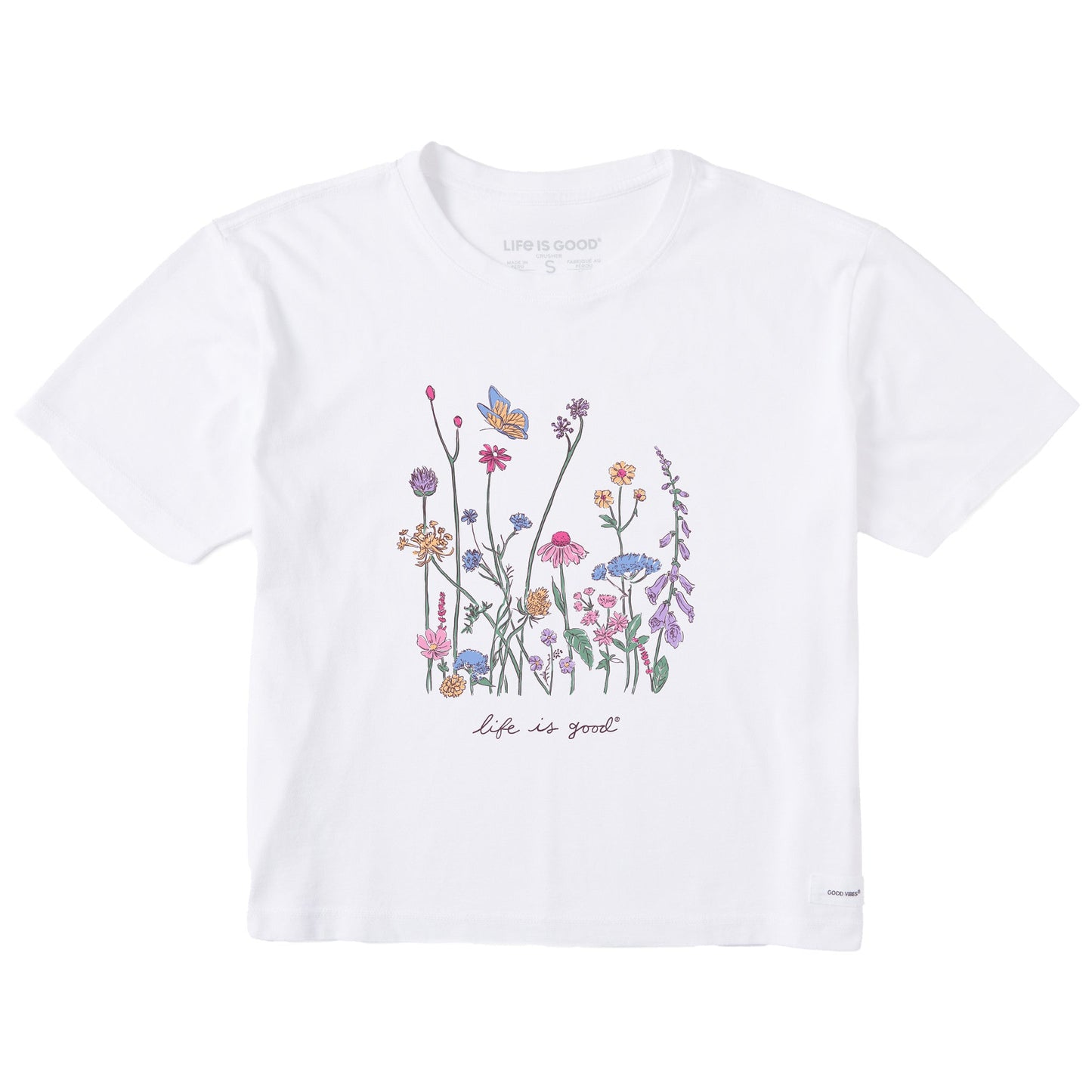 Women's Realaxed Wildflowers Short Sleeve Crusher Boxy Tee