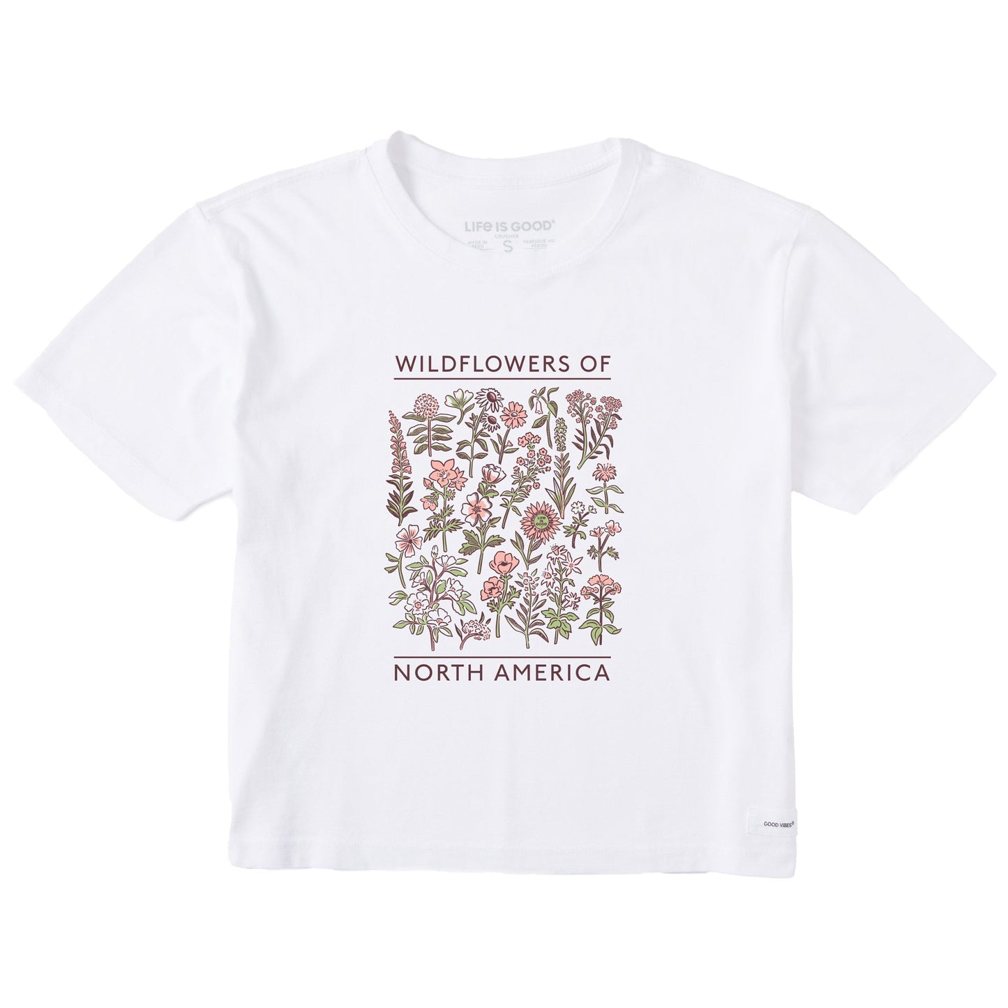 Women's Wildflowers of North America Short Sleeve Crusher Boxy Tee