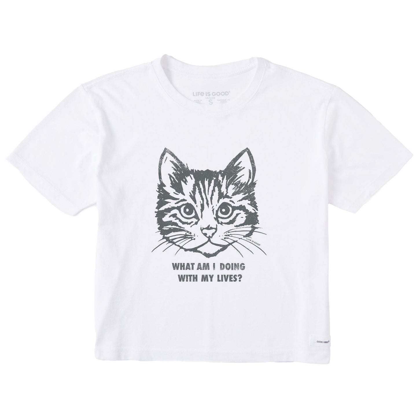 Women's Cat Lives Short Sleeve Crusher Boxy Tee