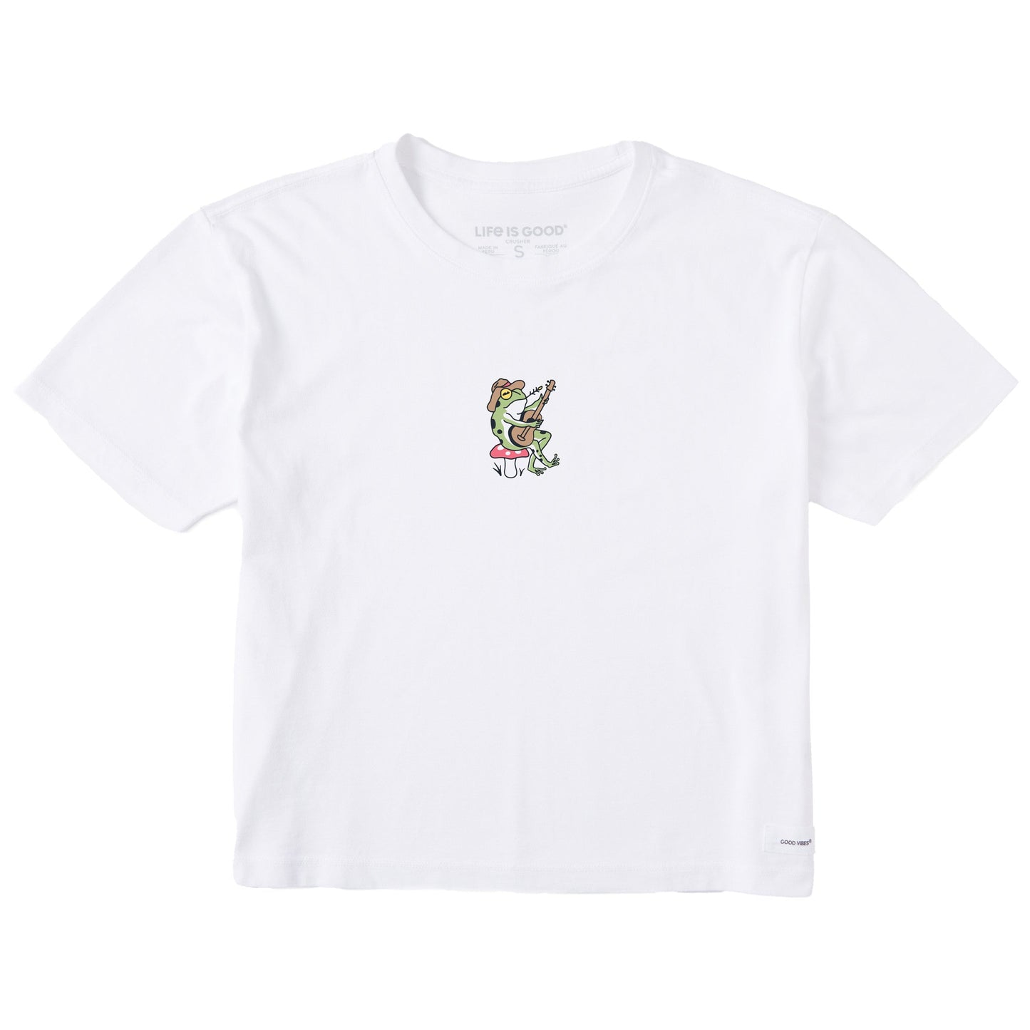 Women's Frog Guitar Short Sleeve Crusher Boxy Tee