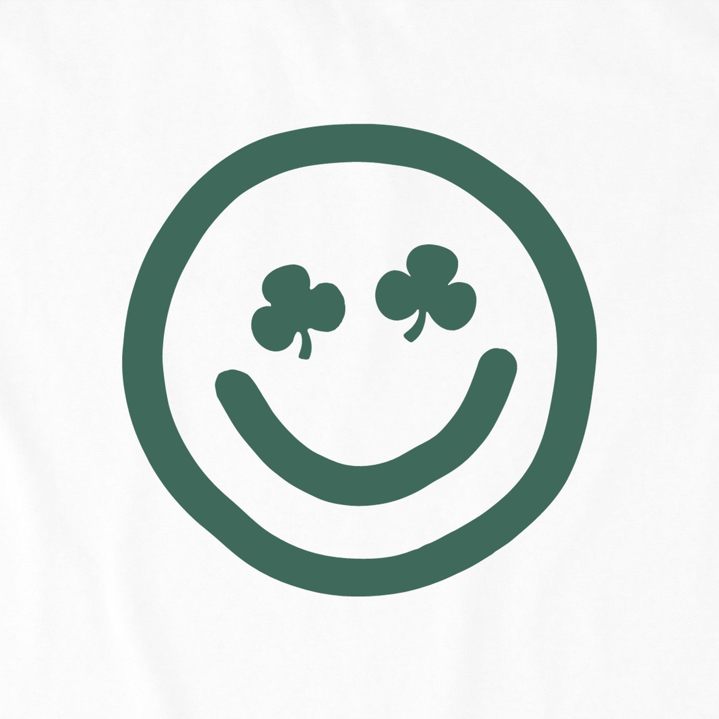 Women's Clean Clover Smile Face Short Sleeve Crusher Boxy Tee