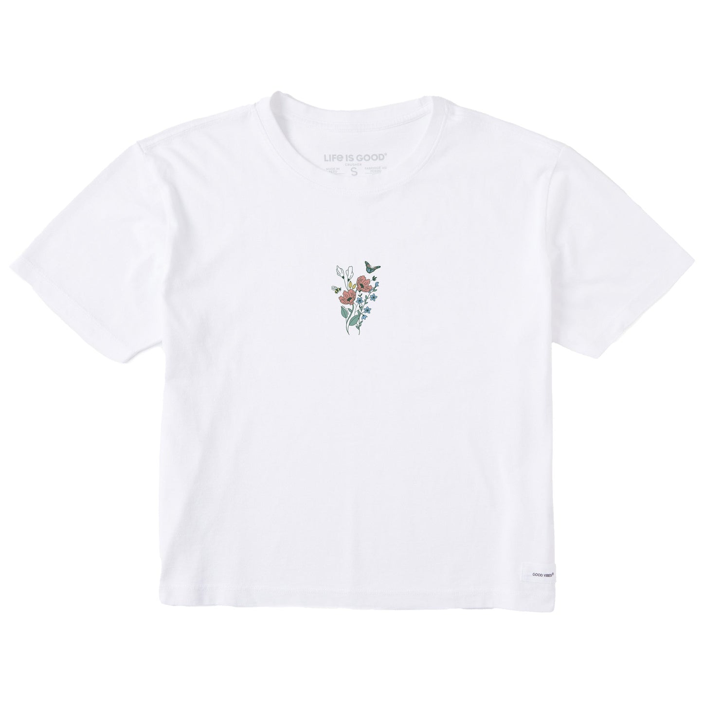 Women's Wildflowers Bouquet Short Sleeve Crusher Boxy Tee