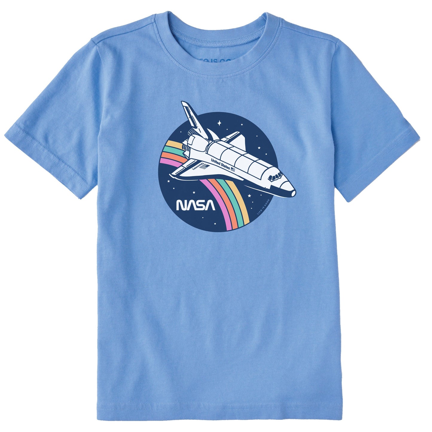 Kids NASA Rainbow Shuttle Short Sleeve Crusher Tee