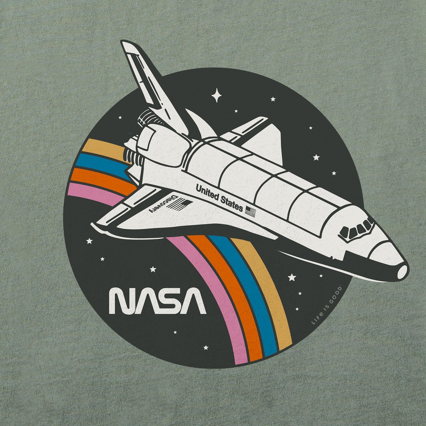Women's NASA Rainbow Shuttle Short Sleeve Crusher Boxy Tee