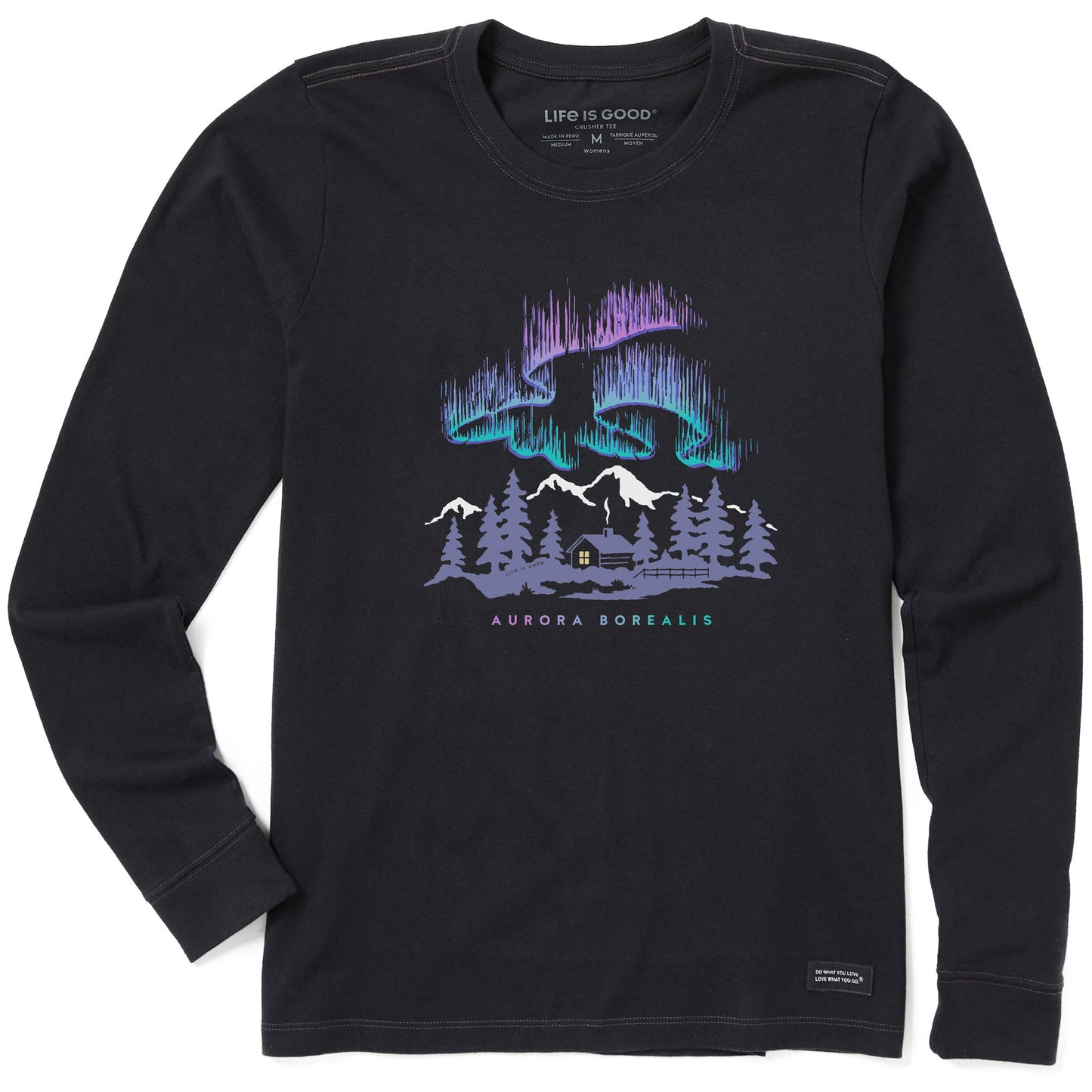 Women's Aurora Borealis Cabin Long Sleeve Crusher Tee