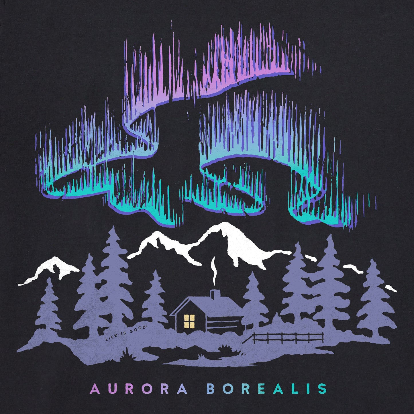Women's Aurora Borealis Cabin Long Sleeve Crusher Tee